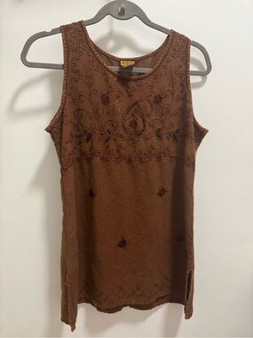 Boho Embroidered Sleeveless Tank Top